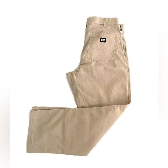 CAT Caterpillar Flex Waistband Straight Leg Canvas Utility Work Pant Tan 40x34 - Picture 6 of 7